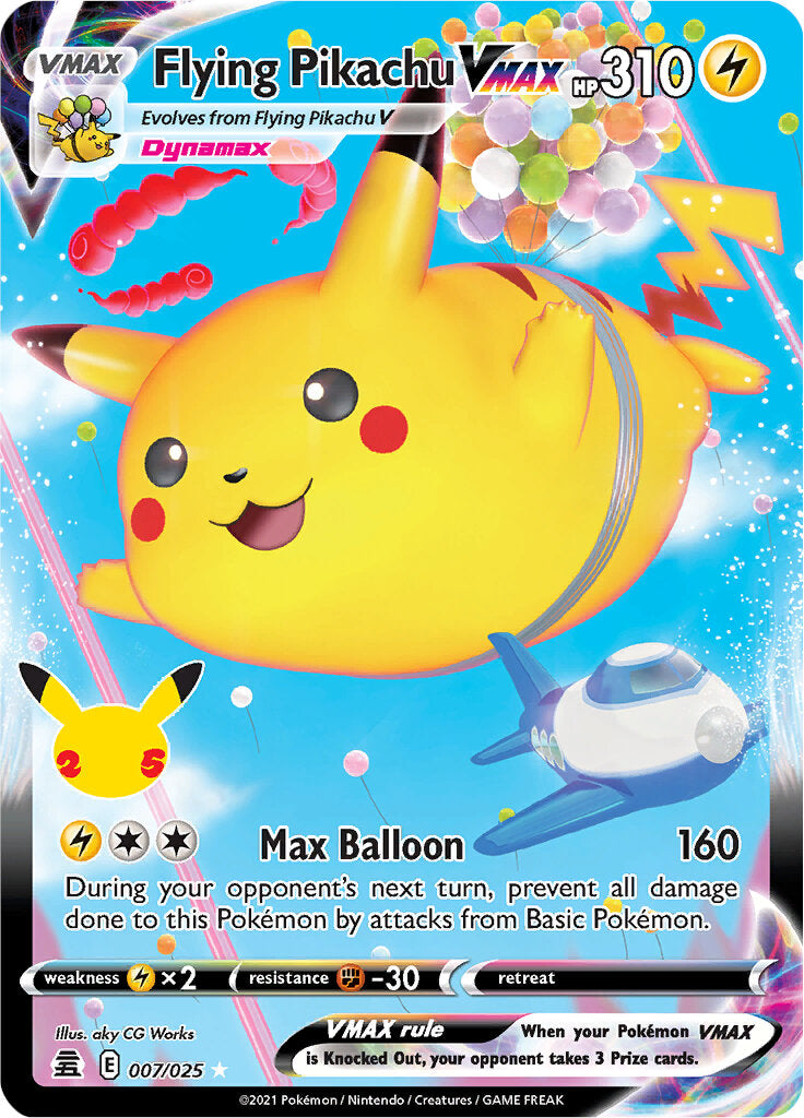 Flying Pikachu VMAX (007/025) [Celebrations: 25th Anniversary] | Exor Games New Glasgow