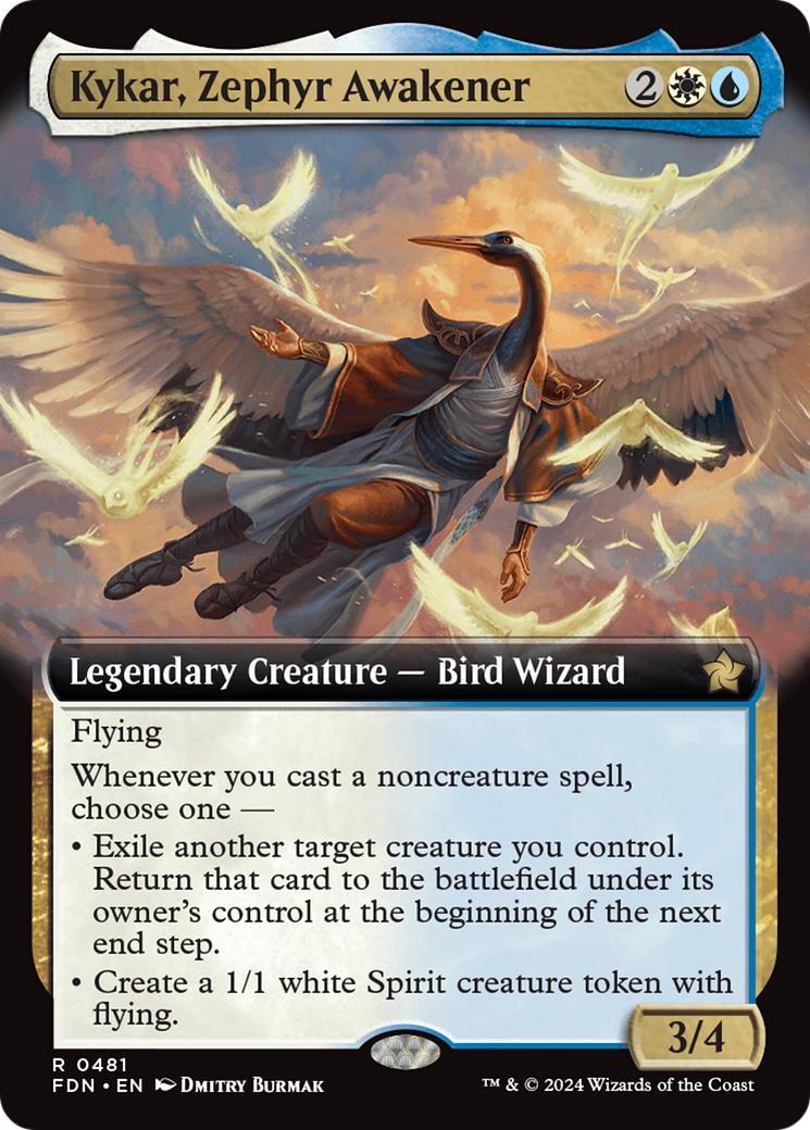 Kykar, Zephyr Awakener (Extended Art) [Foundations] | Exor Games New Glasgow