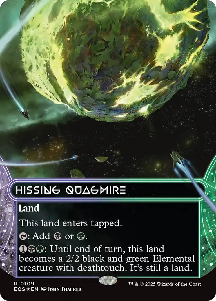 Hissing Quagmire (0109) (Borderless) (Galaxy Foil) [Edge of Eternities: Stellar Sights] | Exor Games New Glasgow