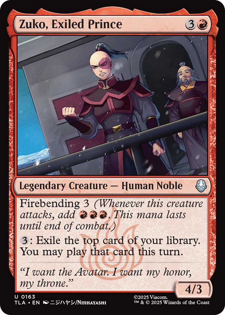 Zuko, Exiled Prince [Avatar: The Last Airbender] | Exor Games New Glasgow