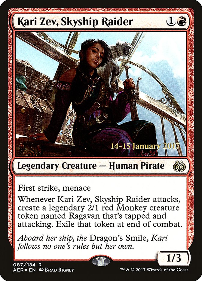 Kari Zev, Skyship Raider [Aether Revolt Prerelease Promos] | Exor Games New Glasgow