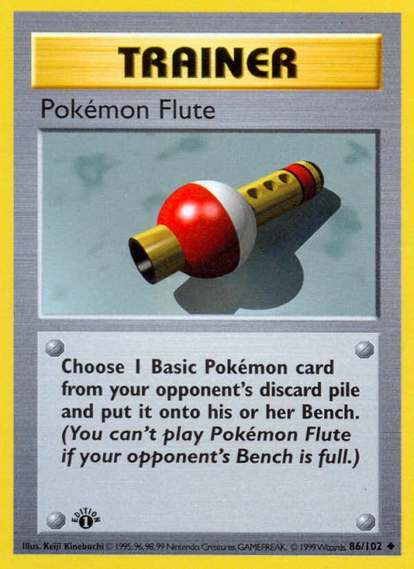 Pokemon Flute (86/102) (Shadowless) [Base Set 1st Edition] | Exor Games New Glasgow