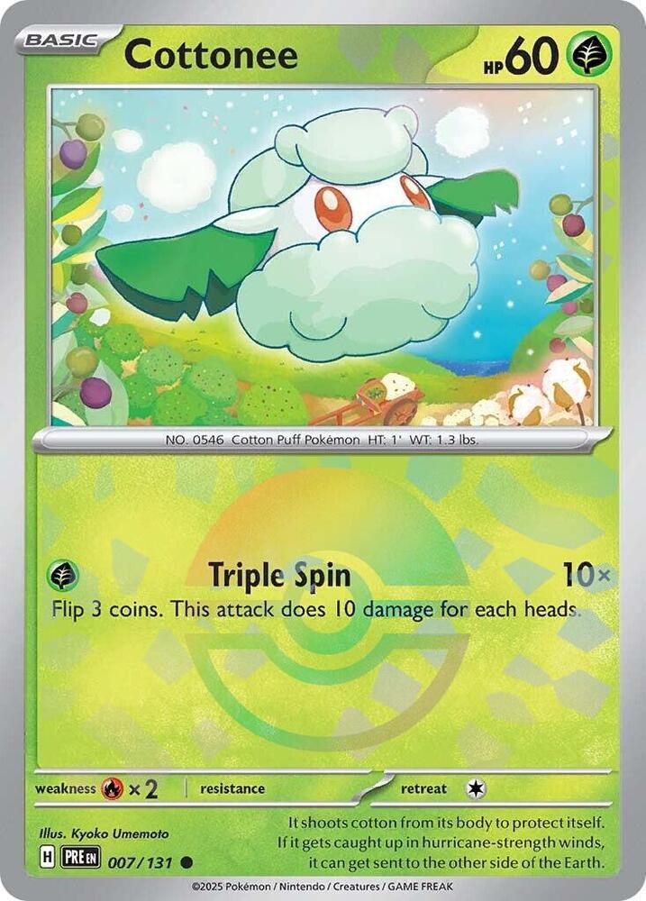 Cottonee (007/131) (Poke Ball Pattern) [Scarlet & Violet: Prismatic Evolutions] | Exor Games New Glasgow