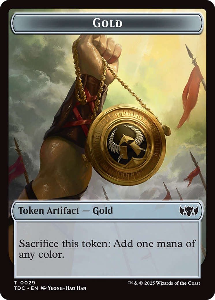 Elemental (0016) // Gold Double-Sided Token [Tarkir: Dragonstorm Commander Tokens] | Exor Games New Glasgow