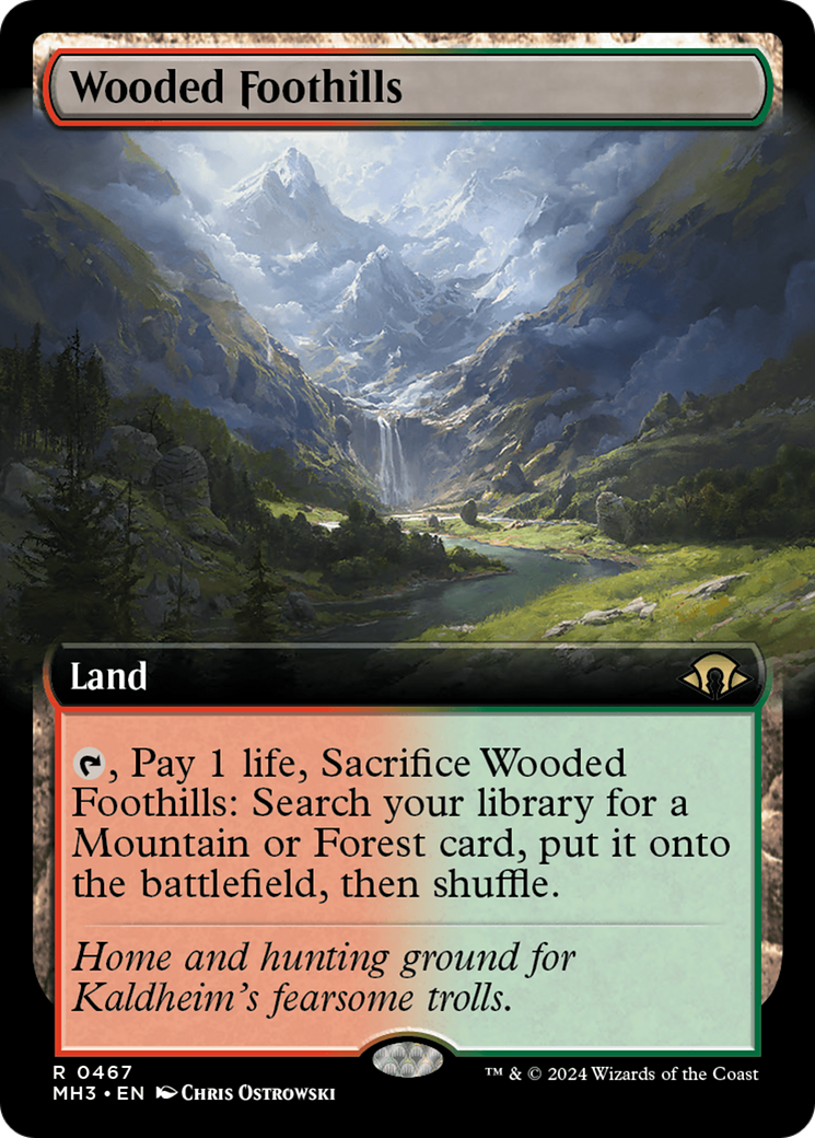 Wooded Foothills (Extended Art) [Modern Horizons 3] | Exor Games New Glasgow