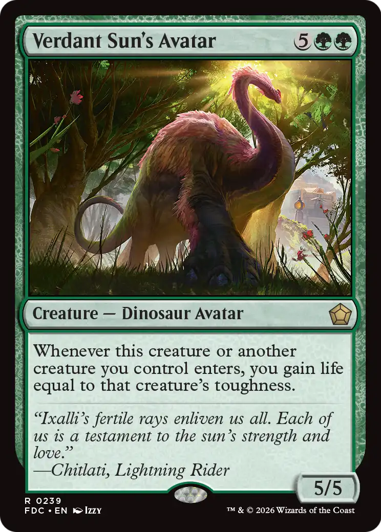 Verdant Sun's Avatar [Foundations Commander] | Exor Games New Glasgow