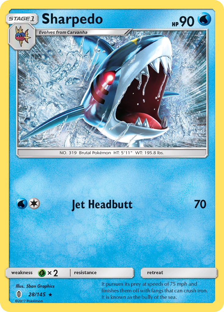 Sharpedo (28/145) [Sun & Moon: Guardians Rising] | Exor Games New Glasgow