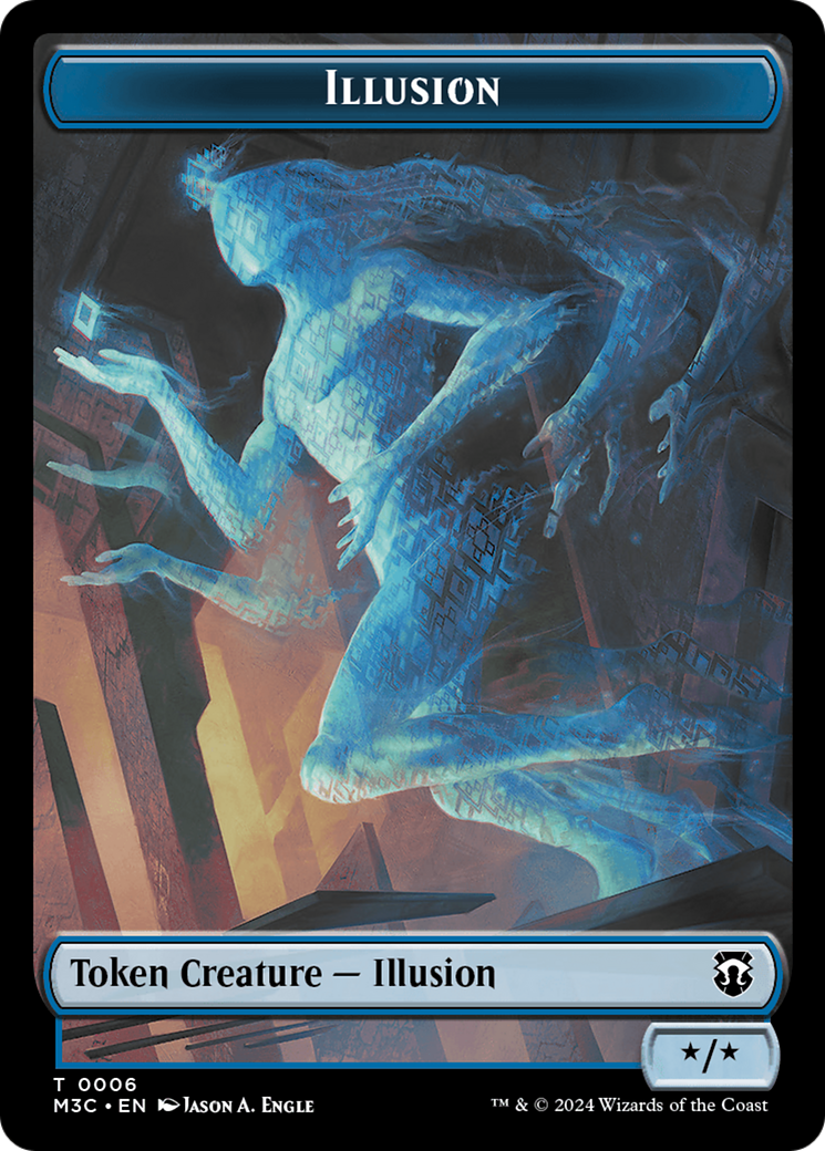 Illusion (Ripple Foil) // Servo Double-Sided Token [Modern Horizons 3 Commander Tokens] | Exor Games New Glasgow