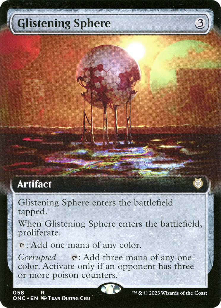 Glistening Sphere (Extended Art) [Phyrexia: All Will Be One Commander] | Exor Games New Glasgow