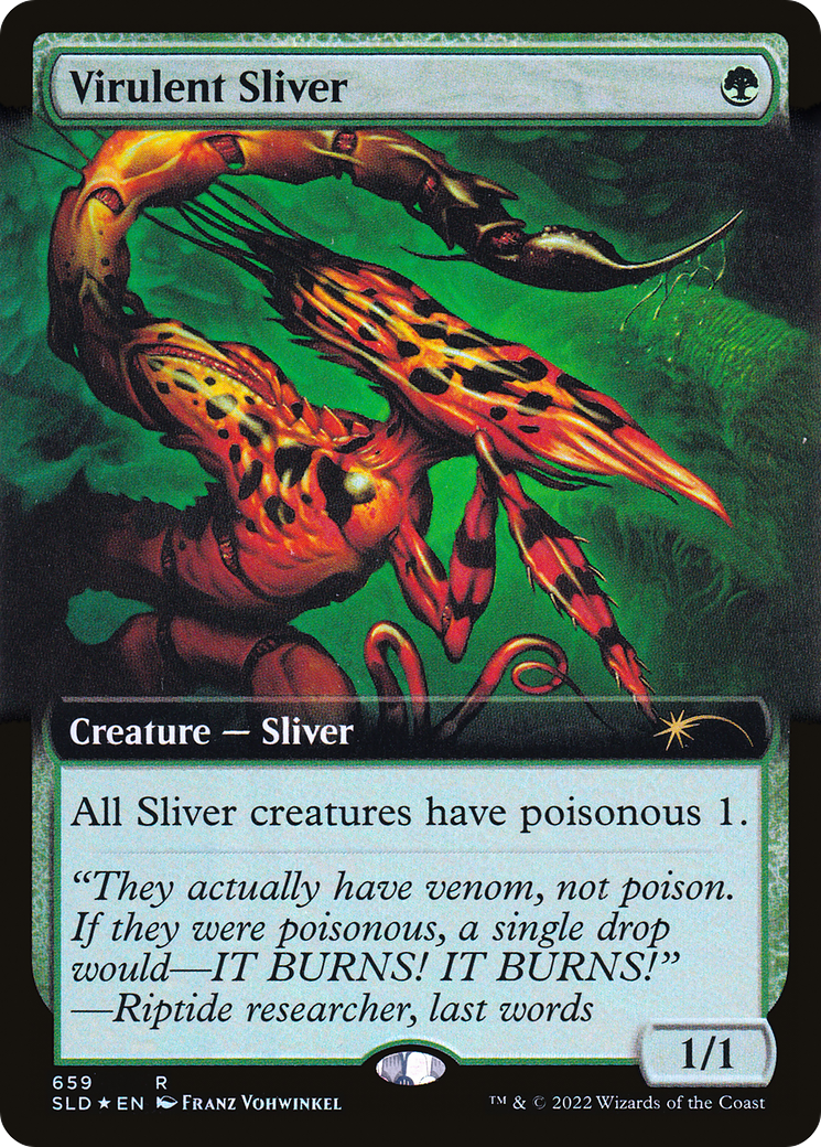 Virulent Sliver (Extended Art) (Step-and-Compleat Foil) [Secret Lair Drop Promos] | Exor Games New Glasgow