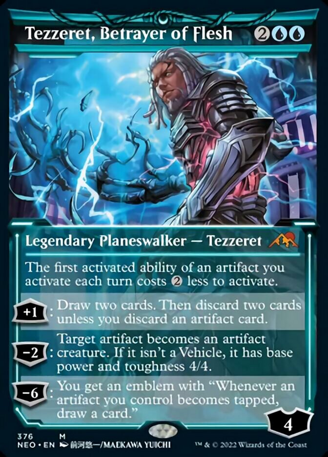 Tezzeret, Betrayer of Flesh (Showcase Soft Glow) [Kamigawa: Neon Dynasty] | Exor Games New Glasgow