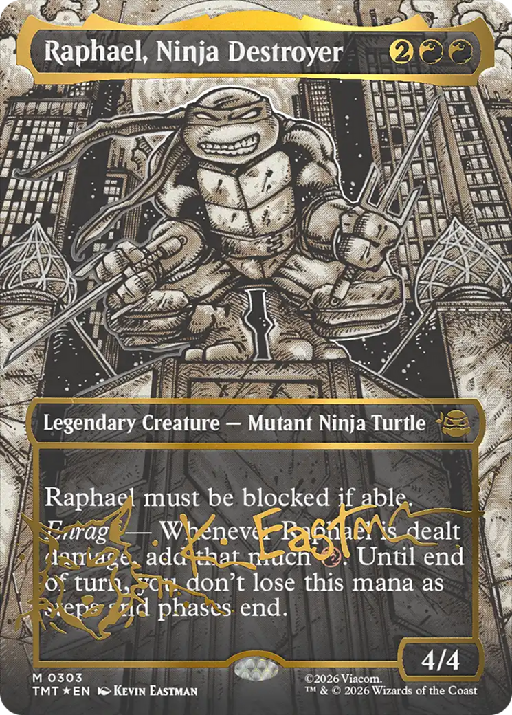Raphael, Ninja Destroyer (Borderless) (Gold-Stamped Signature) [Teenage Mutant Ninja Turtles] | Exor Games New Glasgow