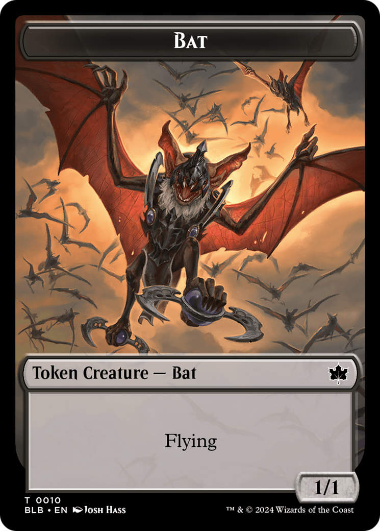 Bat // Warren Warleader Double-Sided Token [Bloomburrow Tokens] | Exor Games New Glasgow