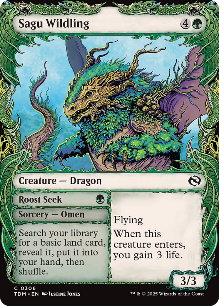 Sagu Wildling (Showcase) [Tarkir: Dragonstorm] | Exor Games New Glasgow