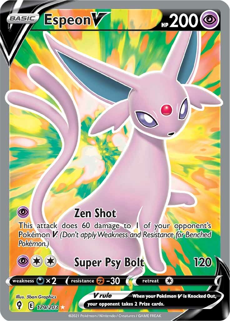 Espeon V (179/203) [Sword & Shield: Evolving Skies] | Exor Games New Glasgow