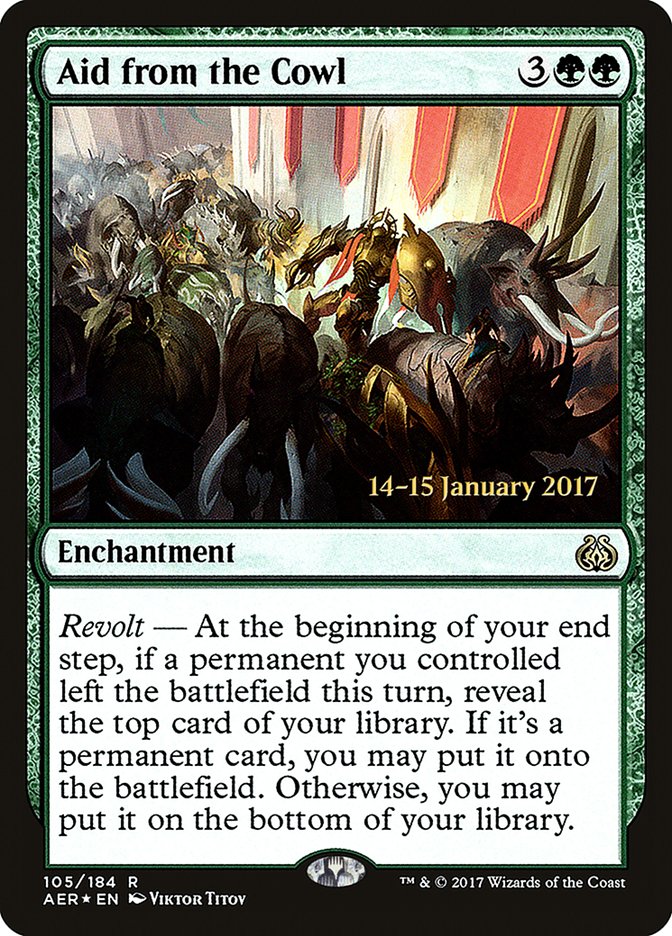 Aid from the Cowl [Aether Revolt Prerelease Promos] | Exor Games New Glasgow