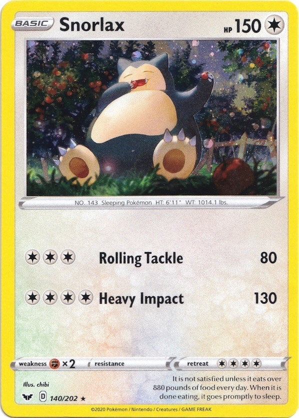 Snorlax (140/202) (Cosmos Holo) [Sword & Shield: Base Set] | Exor Games New Glasgow