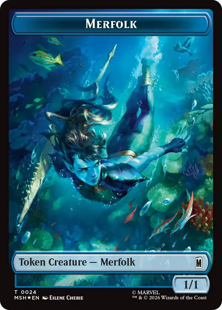 Wall (019) // Merfolk (024) Double-Sided Token (Surge Foil) [Marvel Super Heroes Commander Tokens] | Exor Games New Glasgow
