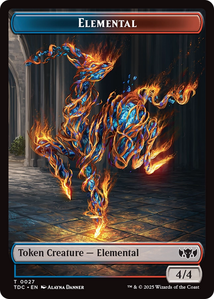 Elemental (0027) // Monk Double-Sided Token [Tarkir: Dragonstorm Commander Tokens] | Exor Games New Glasgow
