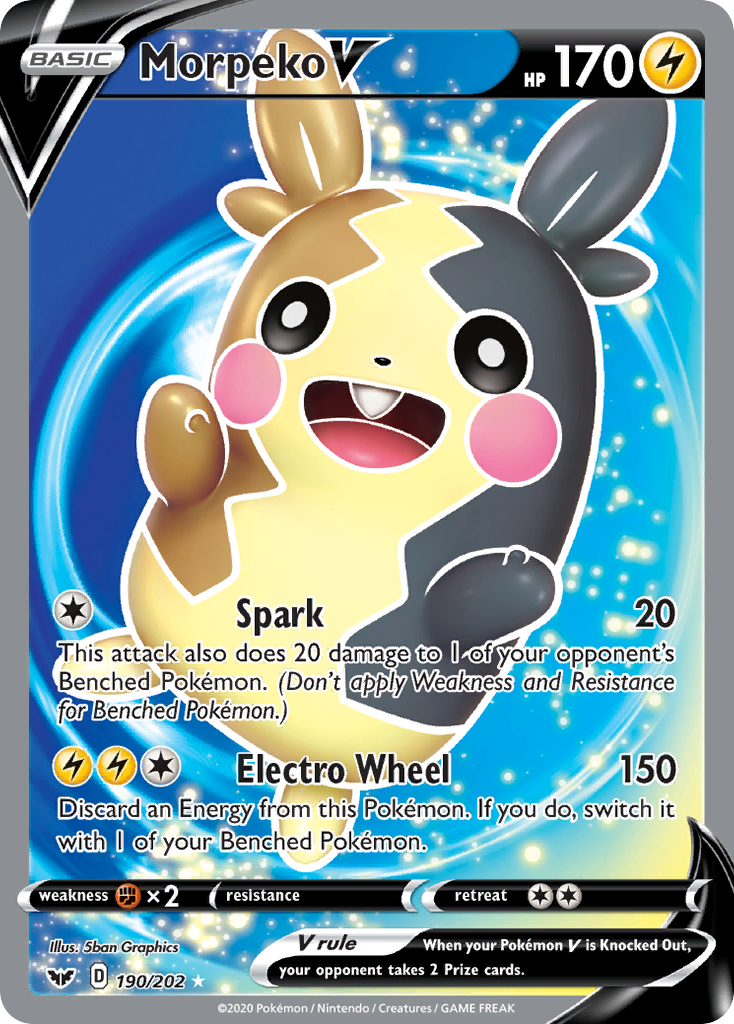 Morpeko V (190/202) [Sword & Shield: Base Set] | Exor Games New Glasgow