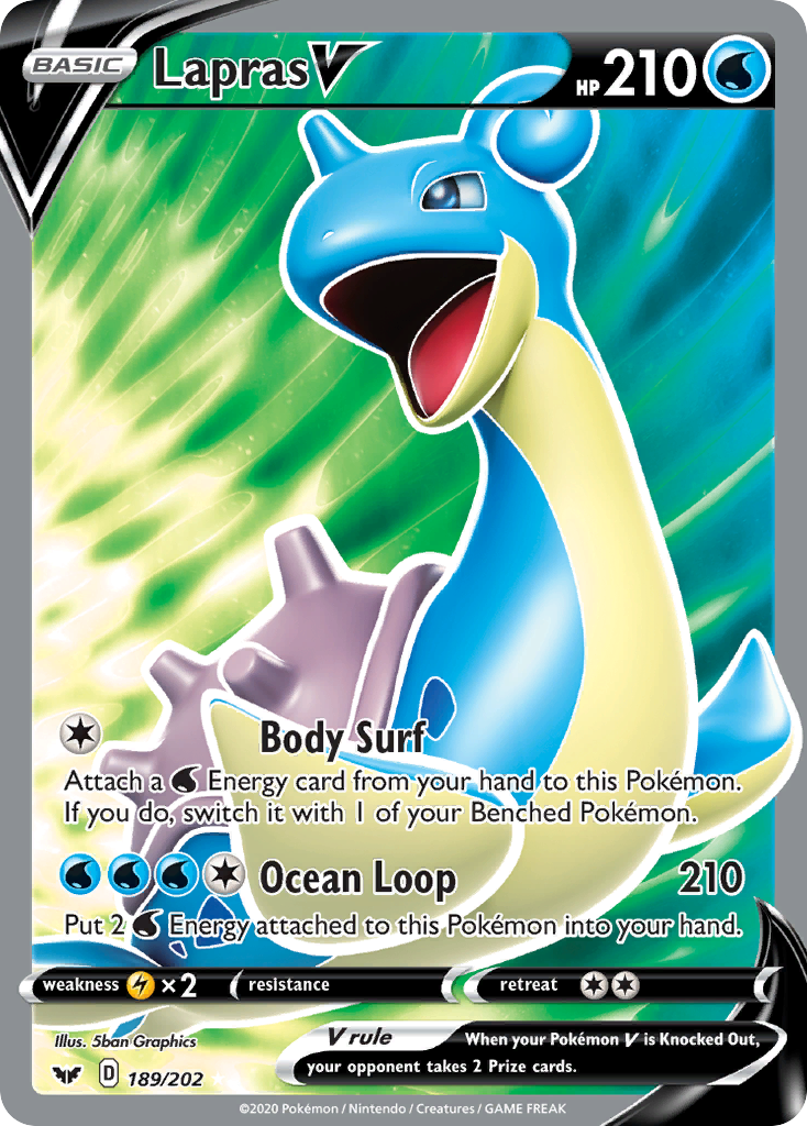 Lapras V (189/202) [Sword & Shield: Base Set] | Exor Games New Glasgow