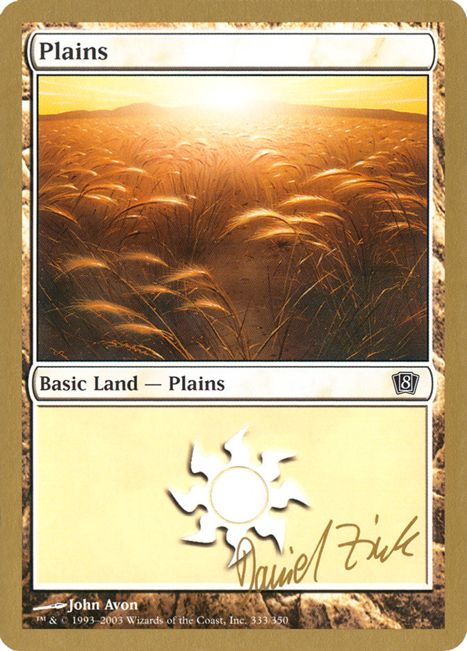 Plains (dz333) (Daniel Zink) [World Championship Decks 2003] | Exor Games New Glasgow