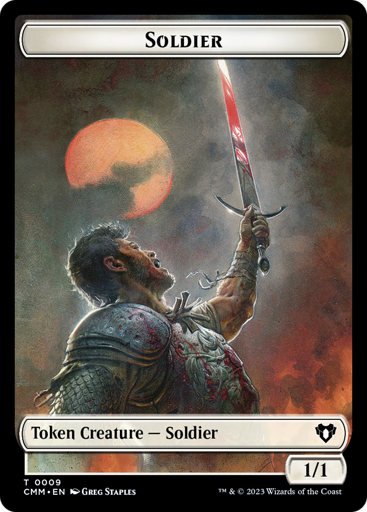 Soldier // Elephant Double-Sided Token [Commander Masters Tokens] | Exor Games New Glasgow