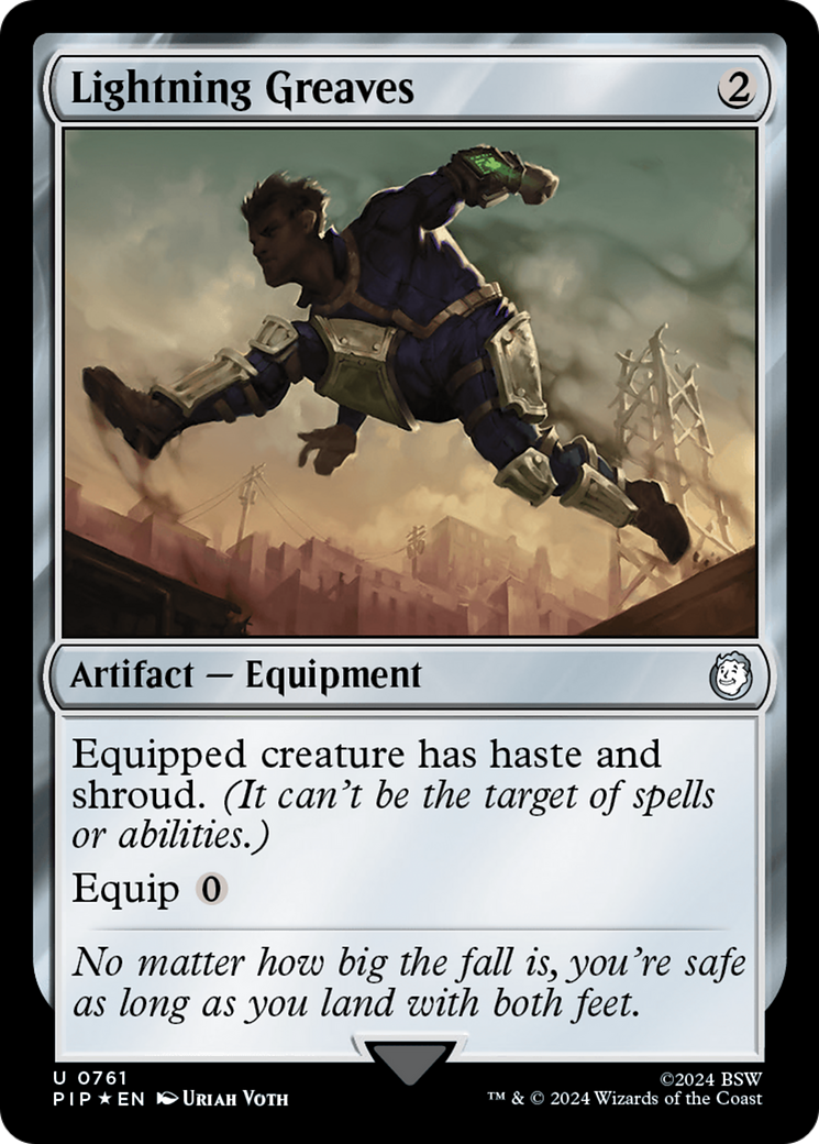 Lightning Greaves (Surge Foil) [Fallout] | Exor Games New Glasgow