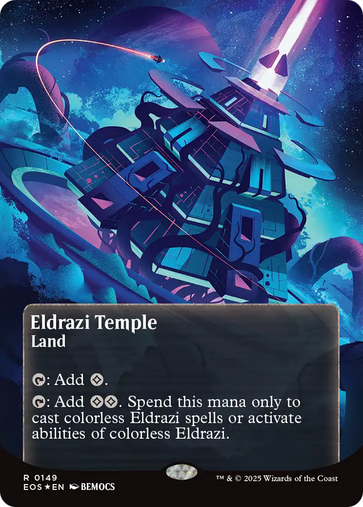 Eldrazi Temple (0149) (Borderless) (Galaxy Foil) [Edge of Eternities: Stellar Sights] | Exor Games New Glasgow