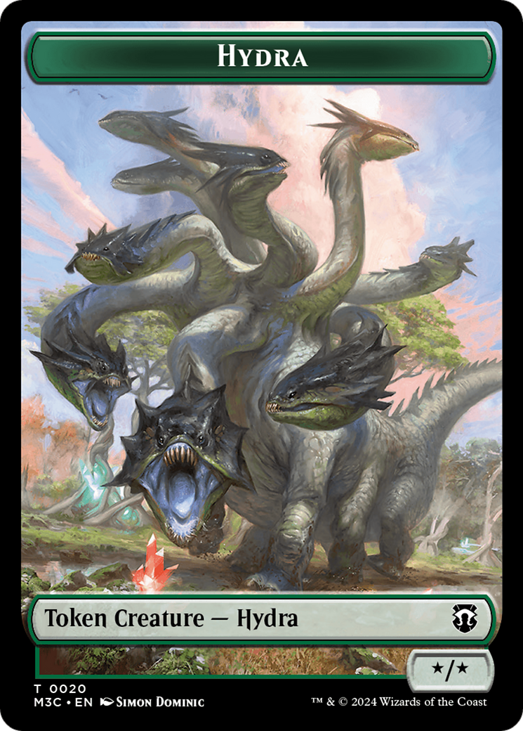 Hydra (Ripple Foil) // Boar Double-Sided Token [Modern Horizons 3 Commander Tokens] | Exor Games New Glasgow