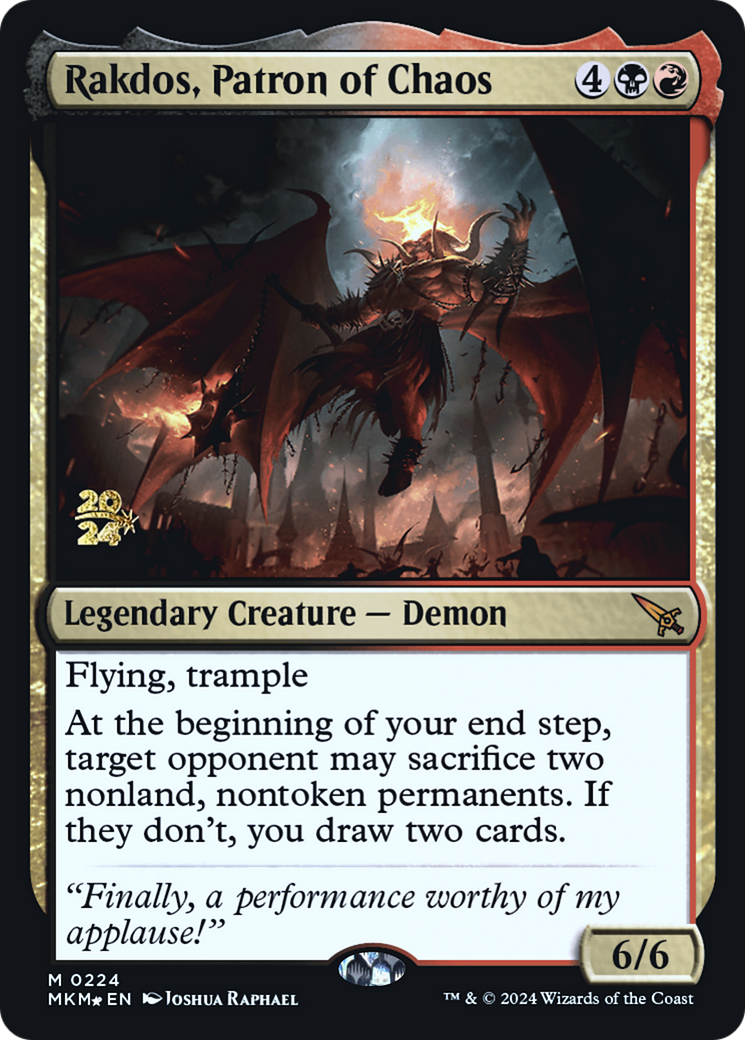 Rakdos, Patron of Chaos [Murders at Karlov Manor Prerelease Promos] | Exor Games New Glasgow