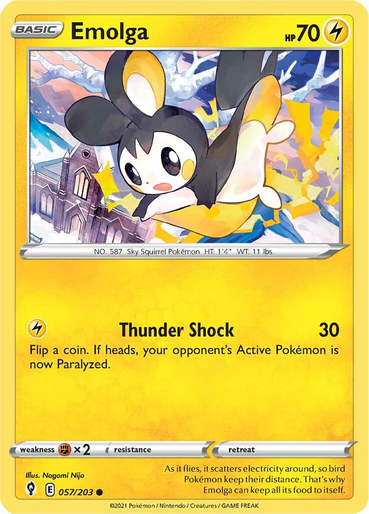 Emolga (057/203) [Sword & Shield: Evolving Skies] | Exor Games New Glasgow