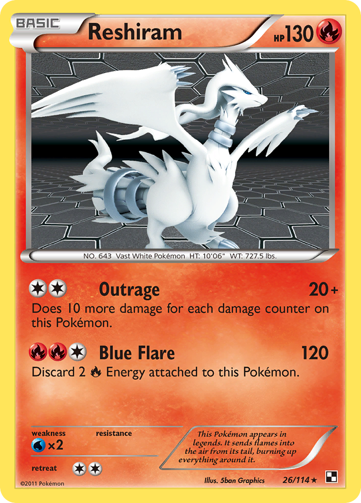 Reshiram (26/114) [Black & White: Base Set] | Exor Games New Glasgow