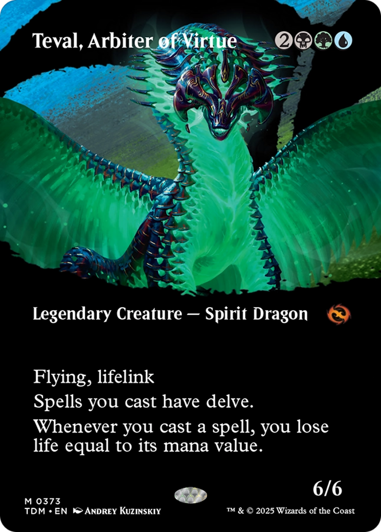Teval, Arbiter of Virtue (Borderless) [Tarkir: Dragonstorm] | Exor Games New Glasgow