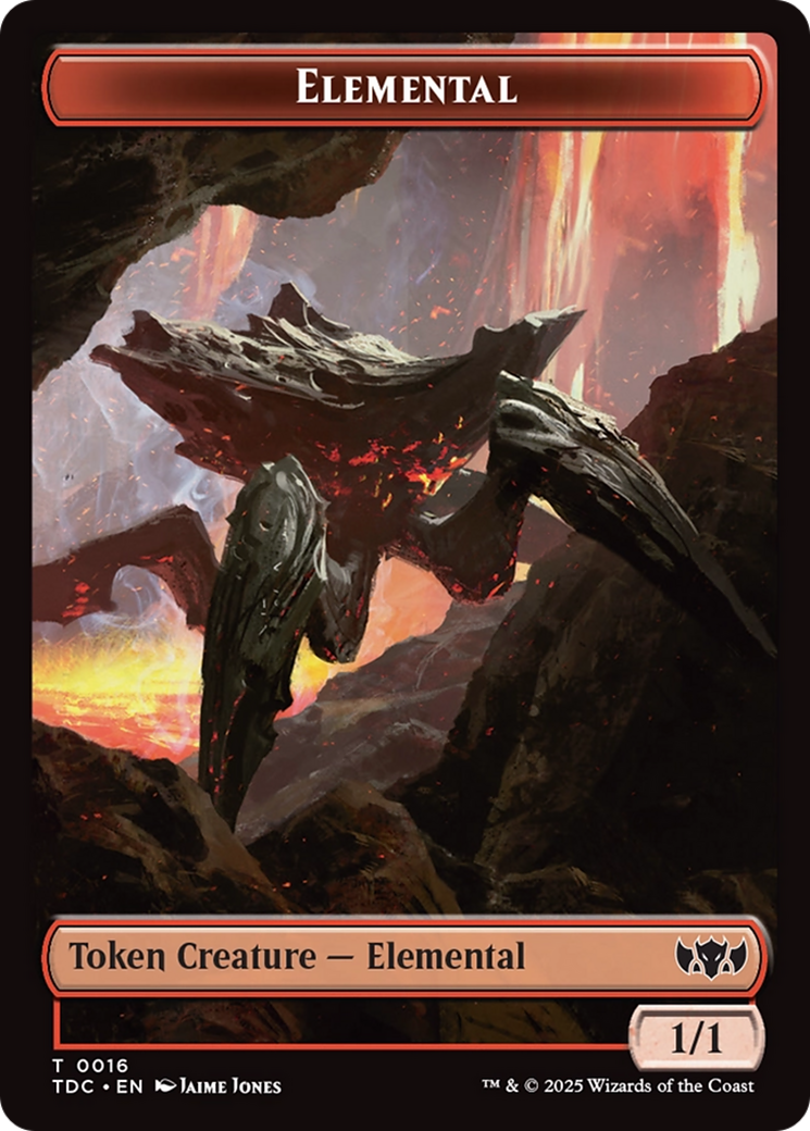 Elemental (0016) // Gold Double-Sided Token [Tarkir: Dragonstorm Commander Tokens] | Exor Games New Glasgow
