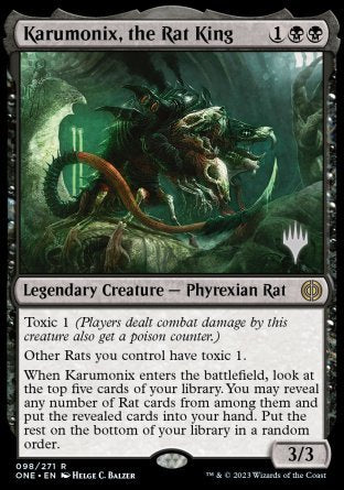 Karumonix, the Rat King (Promo Pack) [Phyrexia: All Will Be One Promos] | Exor Games New Glasgow