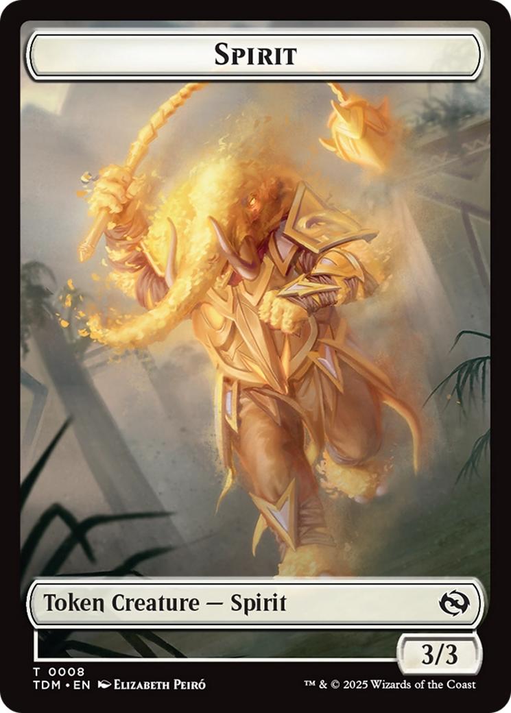 Spirit (0008) // Spirit (0009) Double-Sided Token [Tarkir: Dragonstorm Tokens] | Exor Games New Glasgow