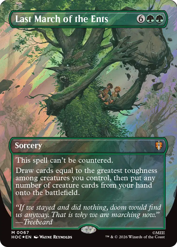 Last March of the Ents (Borderless) (Surge Foil) [The Hobbit: Eternal-Legal] | Exor Games New Glasgow