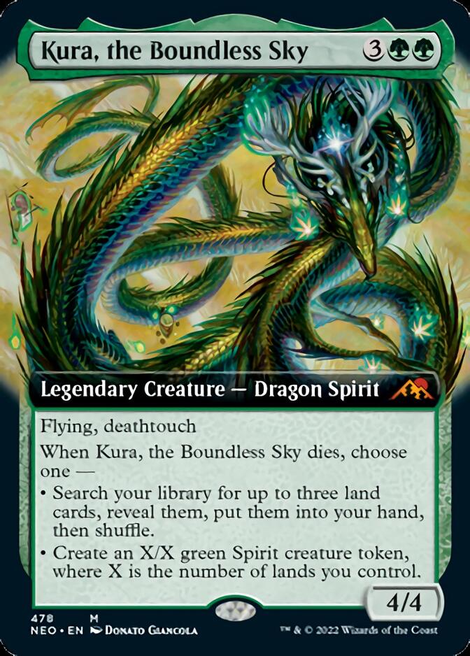 Kura, the Boundless Sky (Extended Art) [Kamigawa: Neon Dynasty] | Exor Games New Glasgow