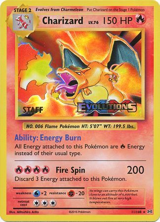 Charizard (11/108) (XY Evolutions Staff Prerelease) [XY: Black Star Promos] | Exor Games New Glasgow