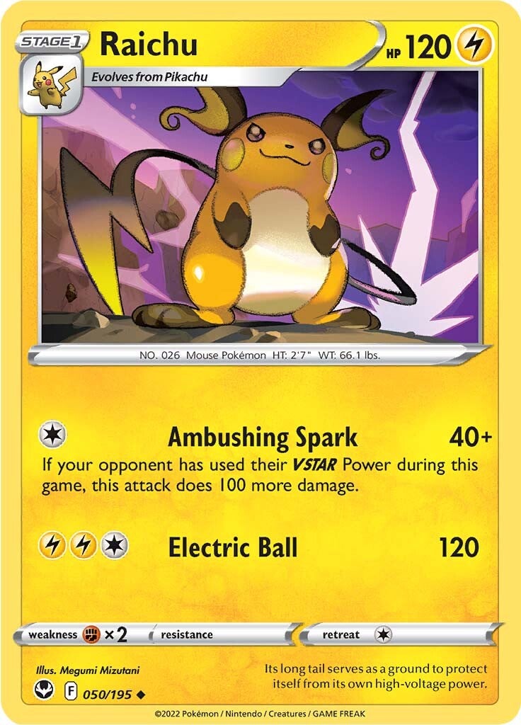 Raichu (050/195) [Sword & Shield: Silver Tempest] | Exor Games New Glasgow