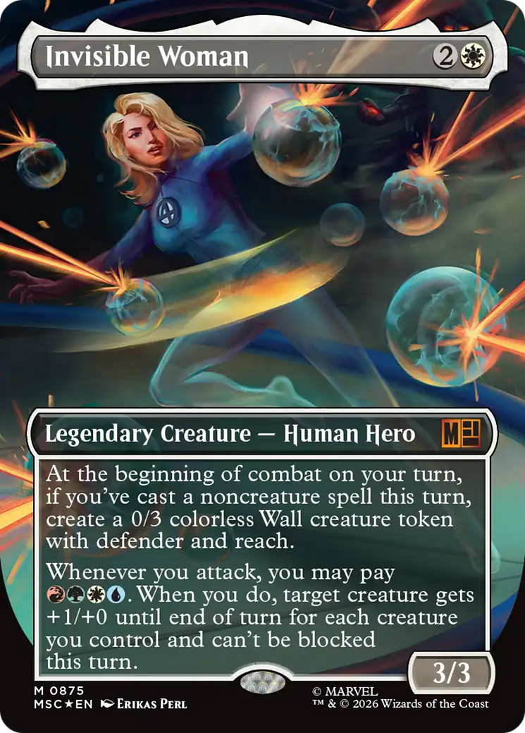 Invisible Woman (Borderless) (Surge Foil) [Marvel Super Heroes Commander] | Exor Games New Glasgow