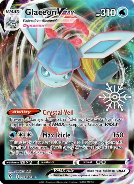 Glaceon VMAX (041/203) (Holiday Calendar) [Sword & Shield: Evolving Skies] | Exor Games New Glasgow