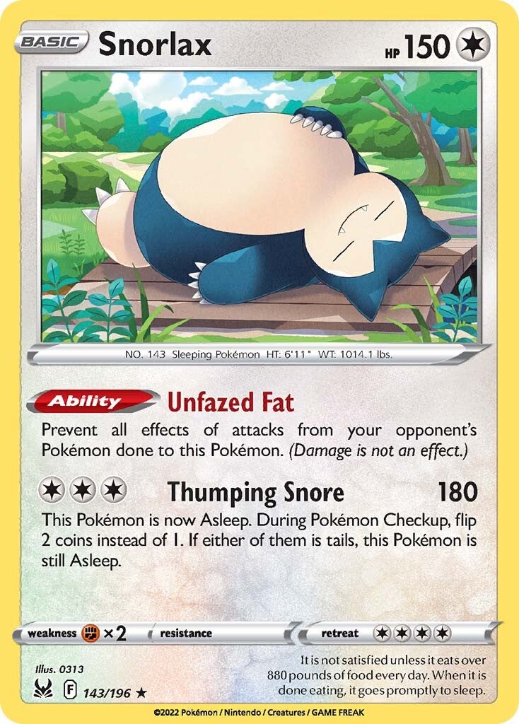 Snorlax (143/196) [Sword & Shield: Lost Origin] | Exor Games New Glasgow