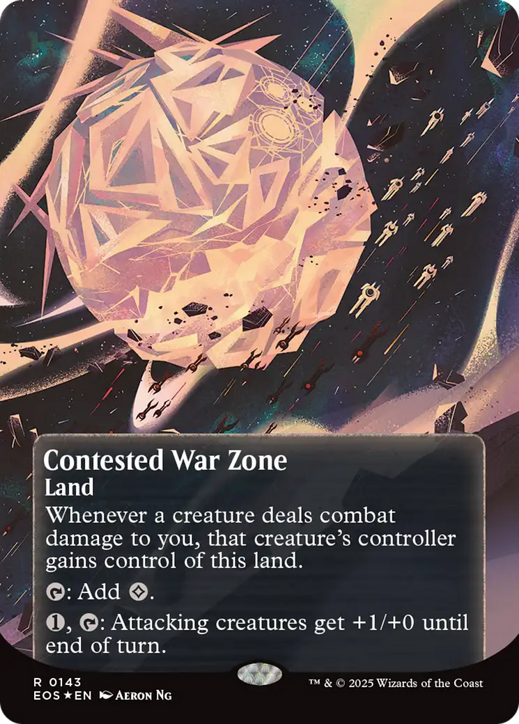Contested War Zone (0143) (Borderless) (Galaxy Foil) [Edge of Eternities: Stellar Sights] | Exor Games New Glasgow