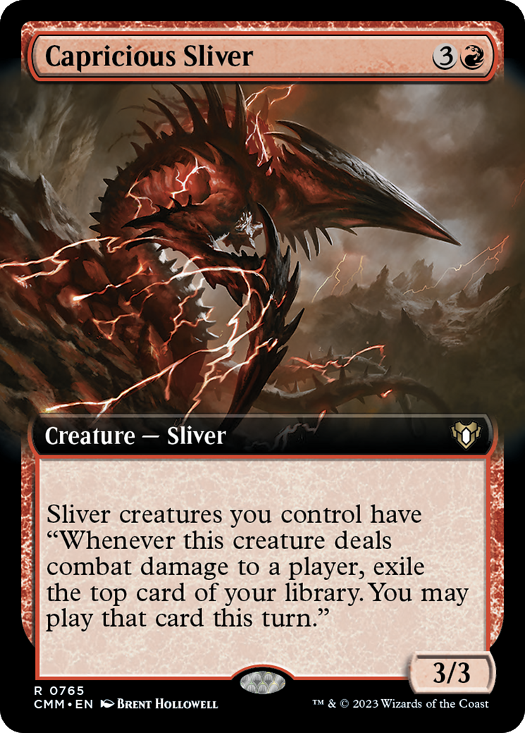 Capricious Sliver (Extended Art) [Commander Masters] | Exor Games New Glasgow