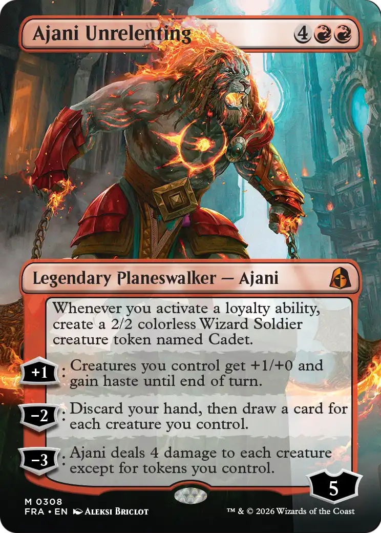 Ajani Unrelenting (Borderless) [Reality Fracture] | Exor Games New Glasgow