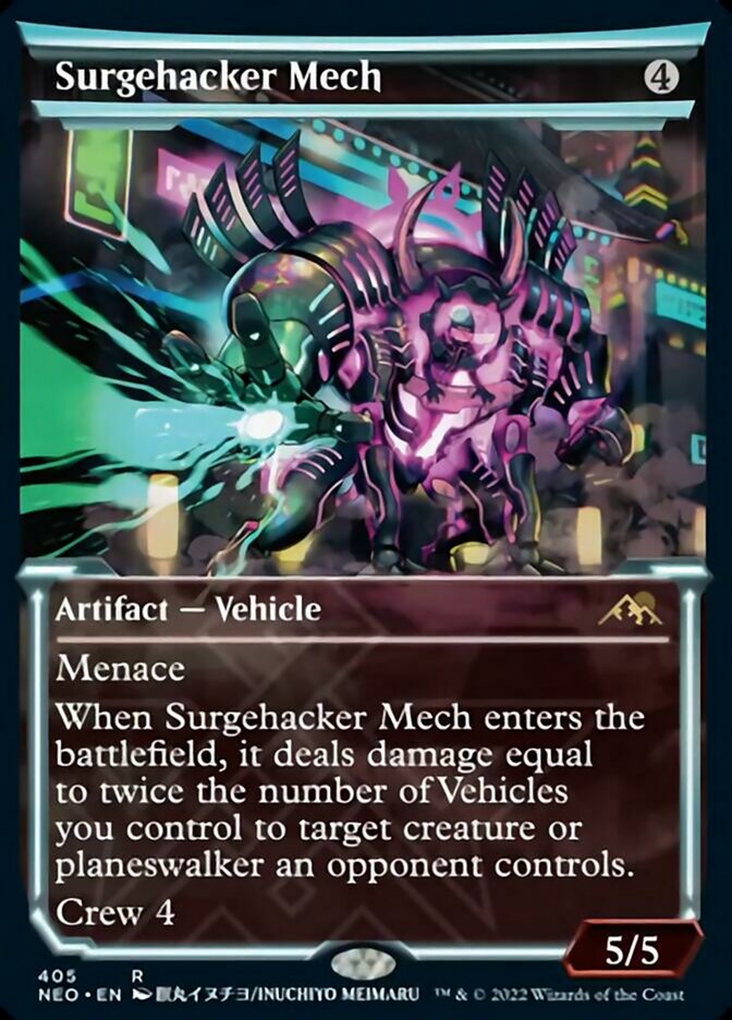 Surgehacker Mech (Showcase Soft Glow) [Kamigawa: Neon Dynasty] | Exor Games New Glasgow