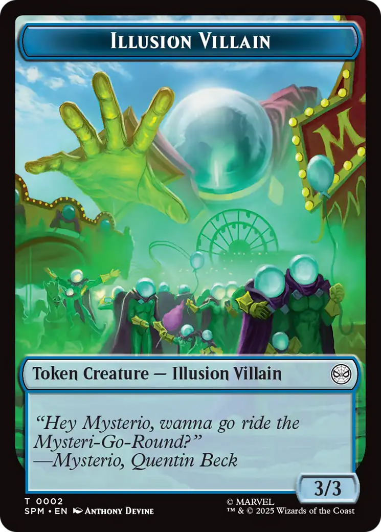 Spider // Illusion Villain Double-Sided Token [Marvel's Spider-Man Tokens] | Exor Games New Glasgow