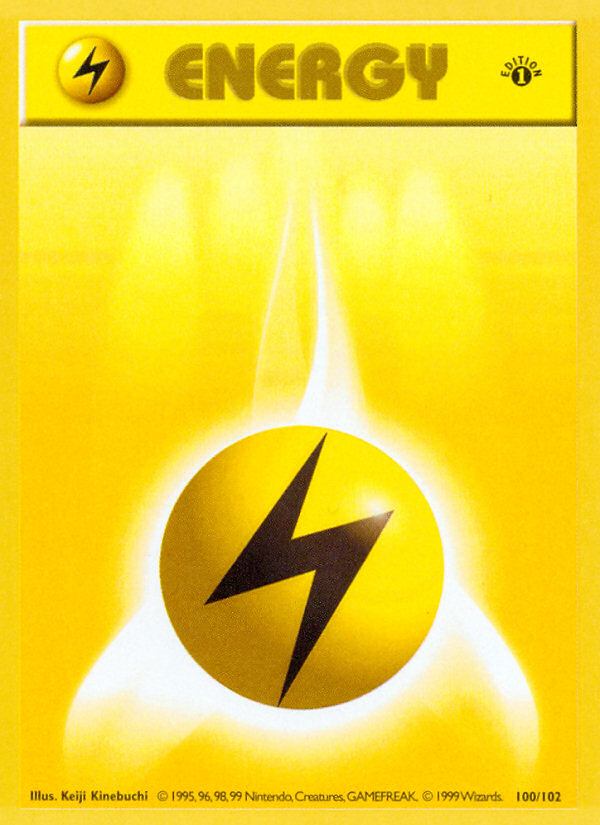 Lightning Energy (100/102) (Shadowless) [Base Set 1st Edition] | Exor Games New Glasgow